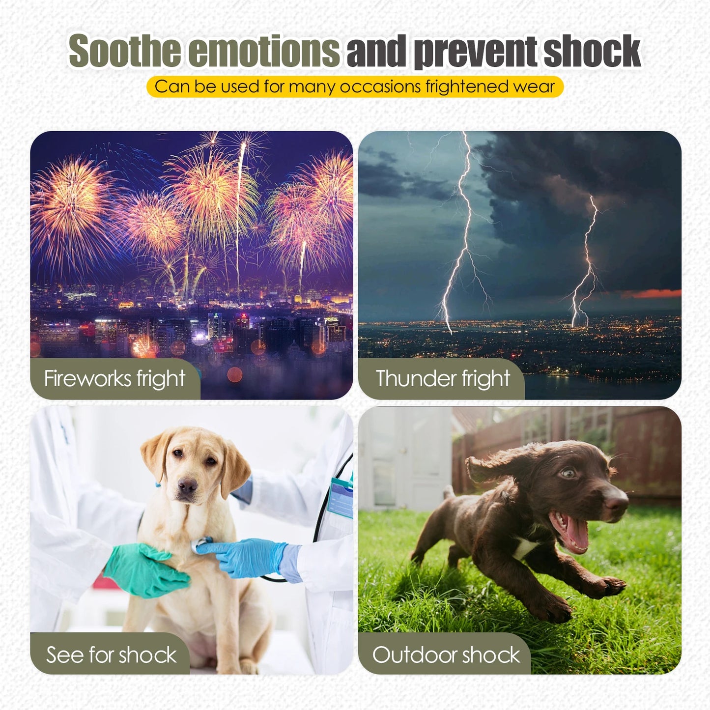 Dog Anxiety Vest and Coat-Keep Pet Calm, Dog Jacket for Thunder, Fireworks, Anti Anxiety Vest for Dogs and Cat Body and Ear image 5