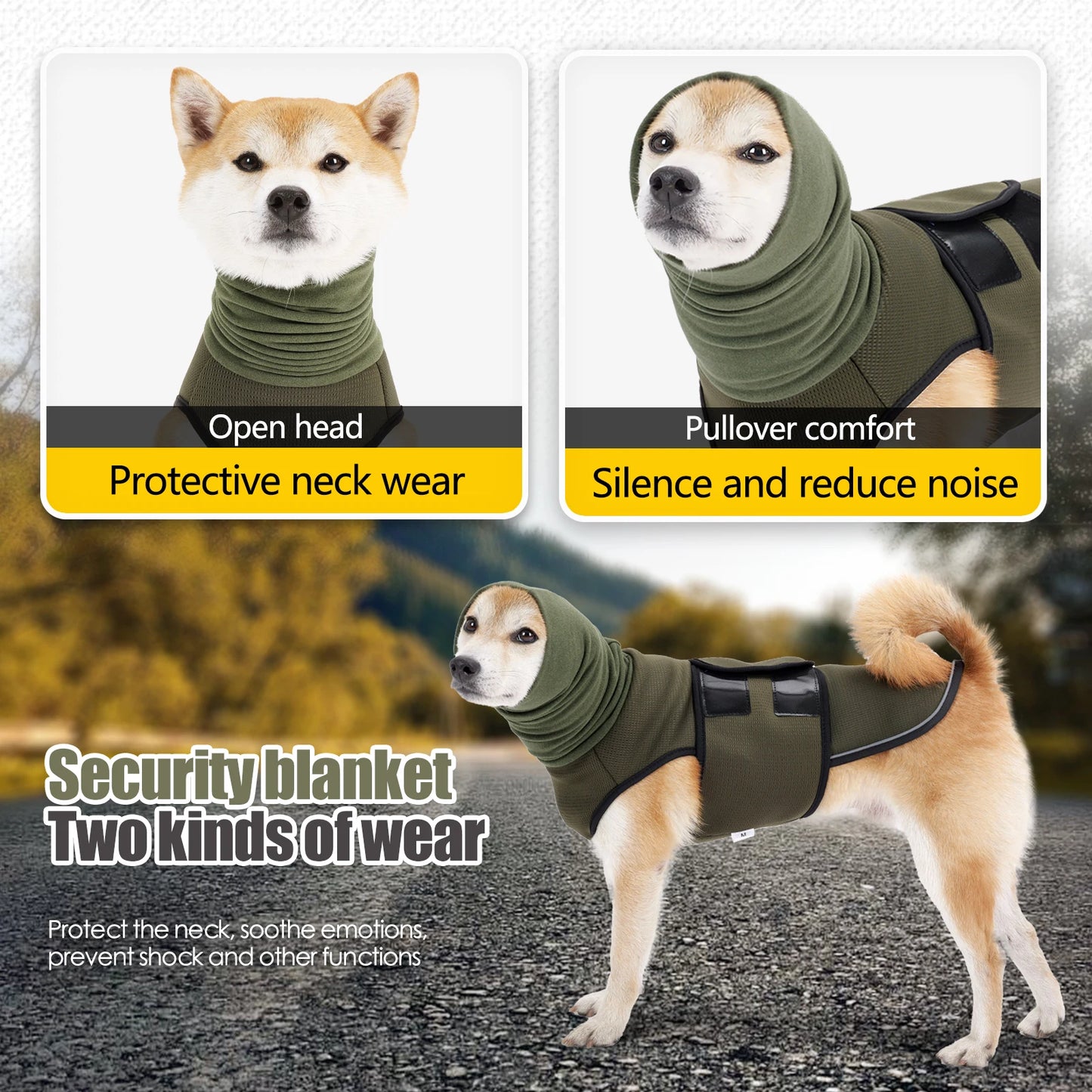 Dog Anxiety Vest and Coat-Keep Pet Calm, Dog Jacket for Thunder, Fireworks, Anti Anxiety Vest for Dogs and Cat Body and Ear image 4