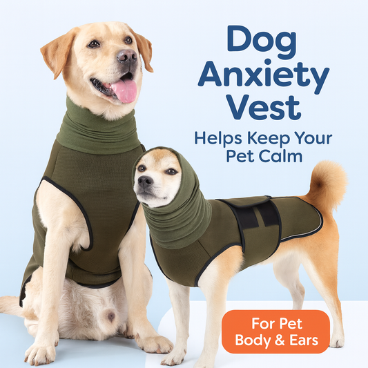 Dog Anxiety Vest and Coat-Keep Pet Calm, Dog Jacket for Thunder, Fireworks, Anti Anxiety Vest for Dogs and Cat Body and Ear image 1